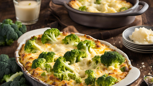Cheesy Broccoli and Cauliflower Bake with Truffle Salt
