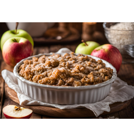 Apple Crisp with Oat Streusel Topping and Maldon Sea Salt