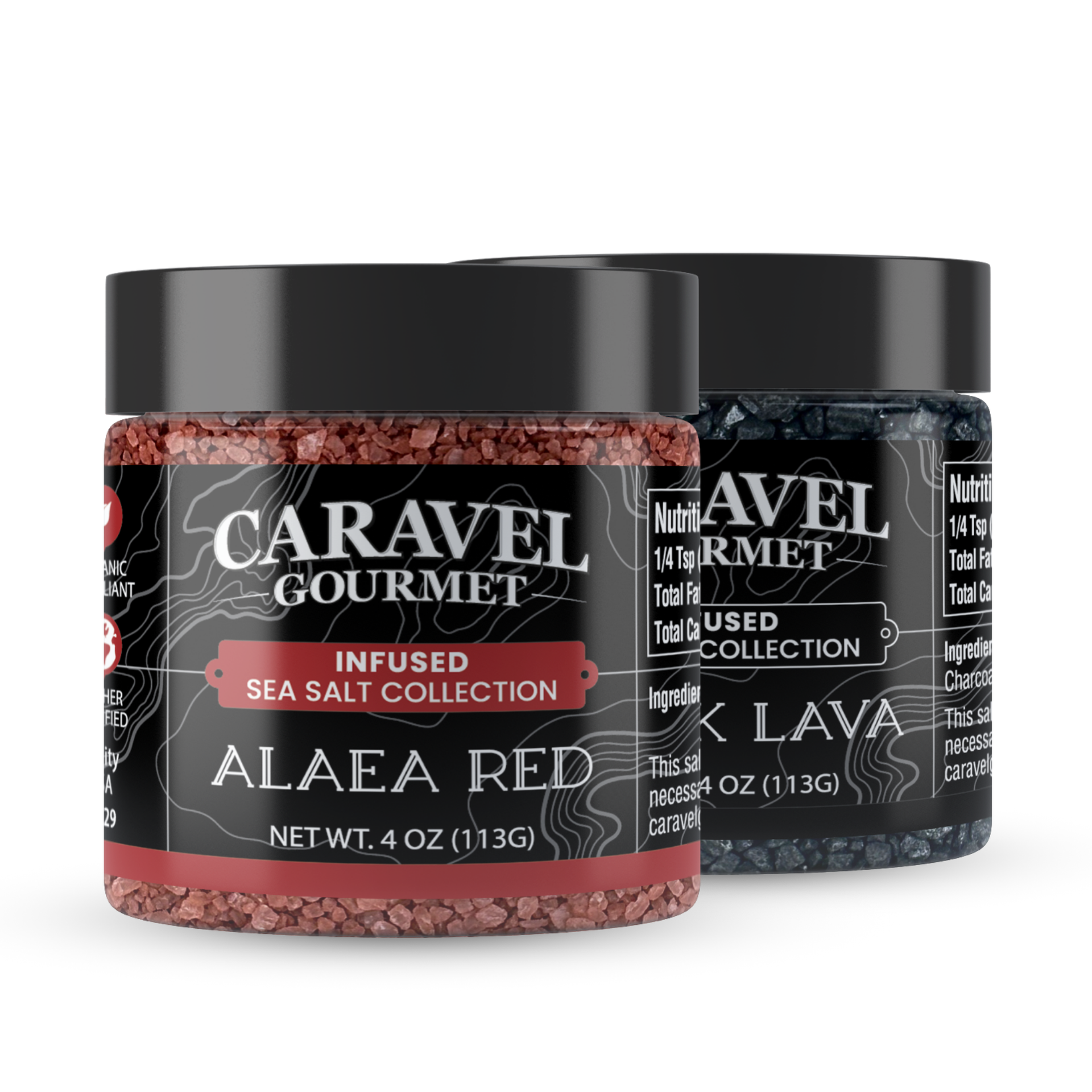 Hawaiian Sea Salt Combo Gift Set - Black Lava, Alaea Red, Bamboo